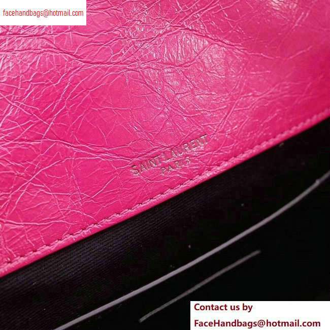 Saint Laurent Niki Baby Bag in Vintage Leather 533037 Fuchsia - Click Image to Close