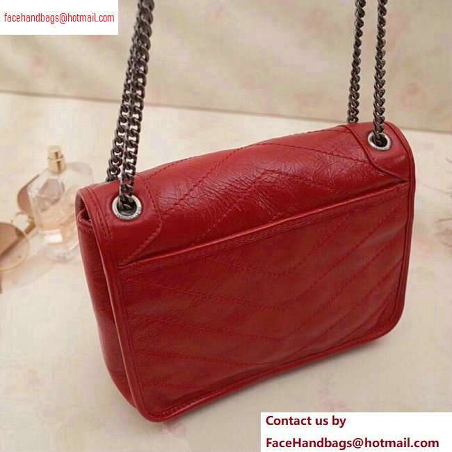 Saint Laurent Niki Baby Bag in Vintage Leather 533037 Red - Click Image to Close