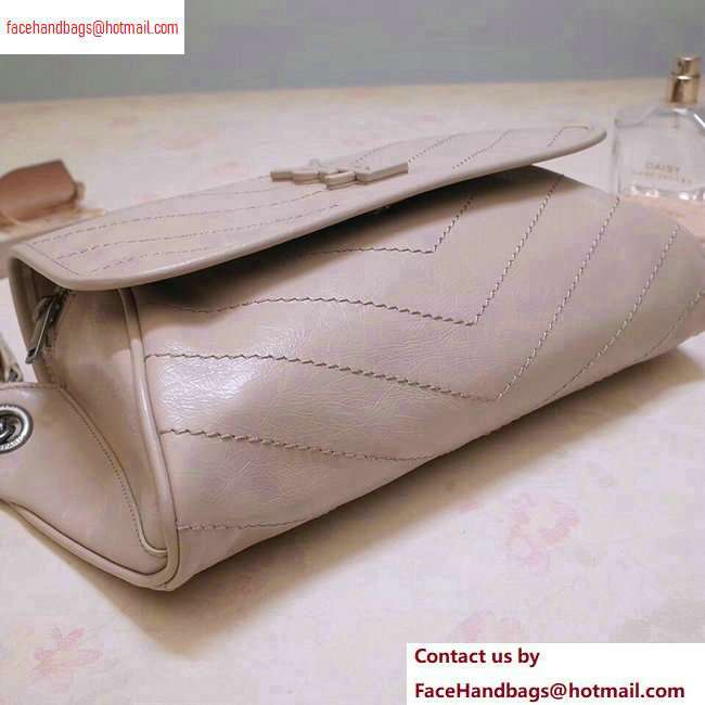 Saint Laurent Niki Body Bag in Crinkled Vintage Leather 577124 Beige