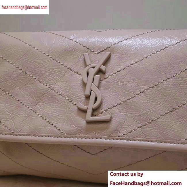 Saint Laurent Niki Body Bag in Crinkled Vintage Leather 577124 Beige