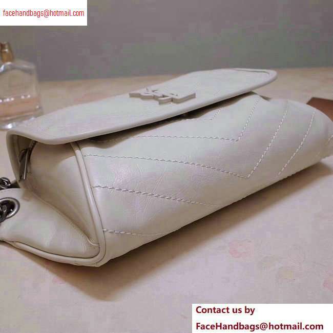 Saint Laurent Niki Body Bag in Crinkled Vintage Leather 577124 Creamy