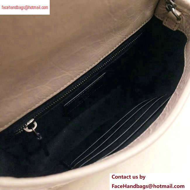 Saint Laurent Niki Chain Wallet Bag in Crinkled Vintage Leather 583103 Beige - Click Image to Close