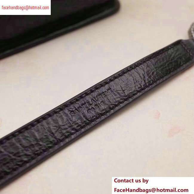 Saint Laurent Niki Chain Wallet Bag in Crinkled Vintage Leather 583103 Black