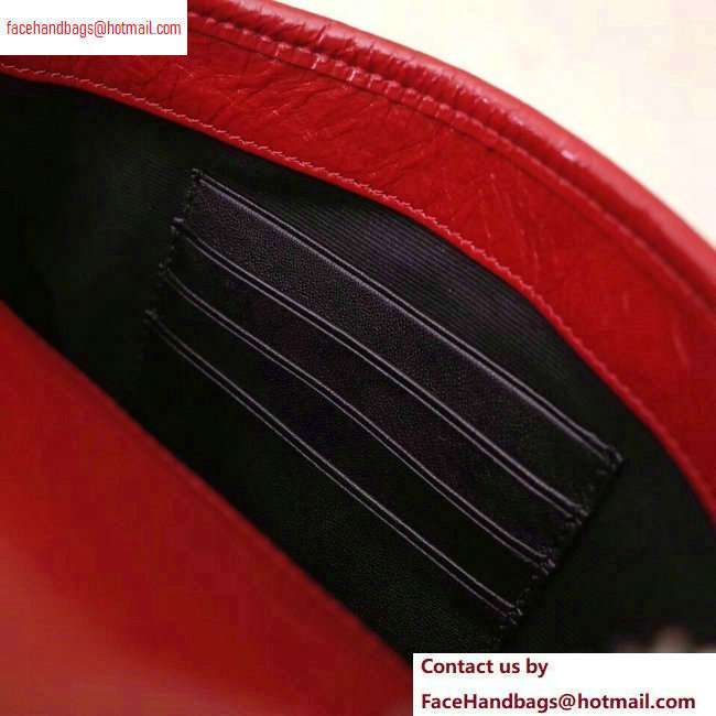 Saint Laurent Niki Chain Wallet Bag in Crinkled Vintage Leather 583103 Red