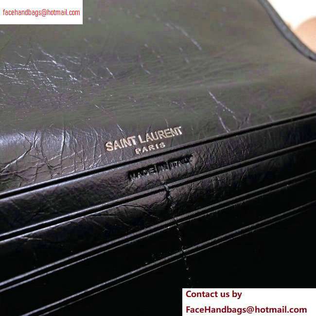 Saint Laurent Niki Large Wallet in Crinkled Vintage Leather 583552 Black - Click Image to Close