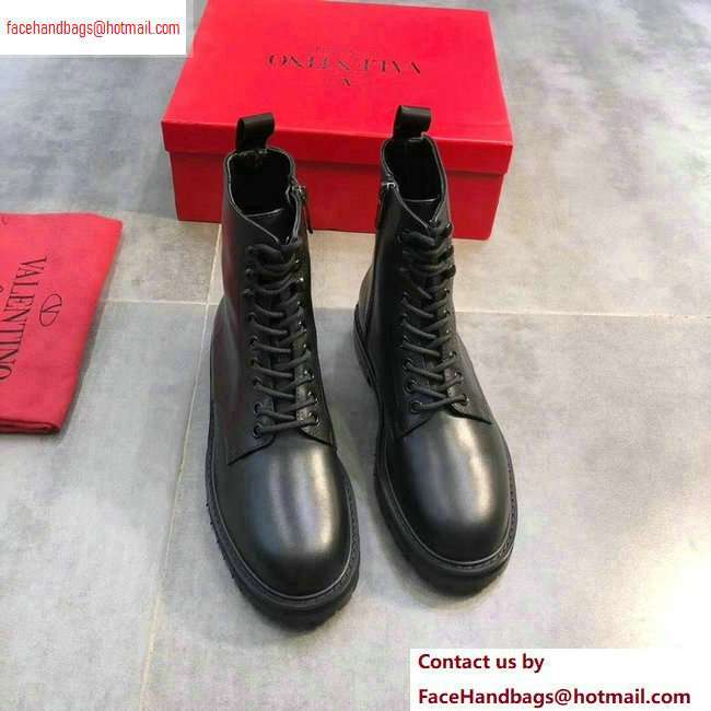 Valentino Lace-ups Combat Ankle Boots Black 2020