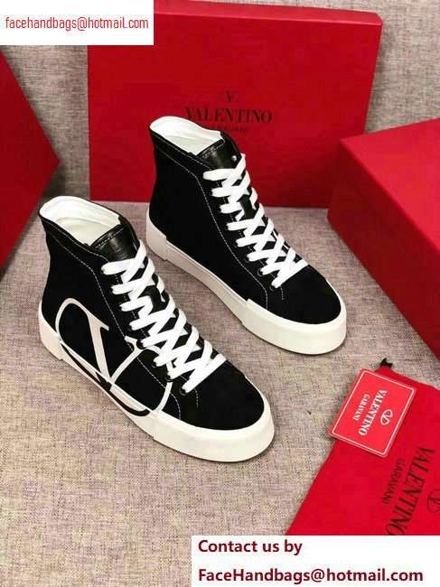 Valentino VLOGO Canvas Tricks High-top Sneakers Black 2020 - Click Image to Close