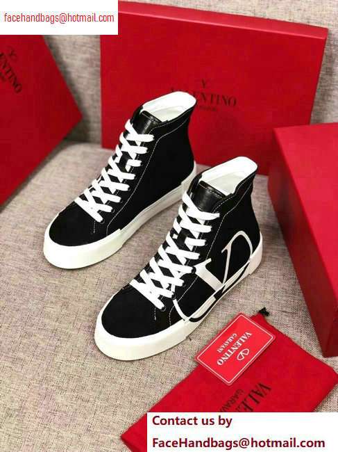 Valentino VLOGO Canvas Tricks High-top Sneakers Black 2020 - Click Image to Close