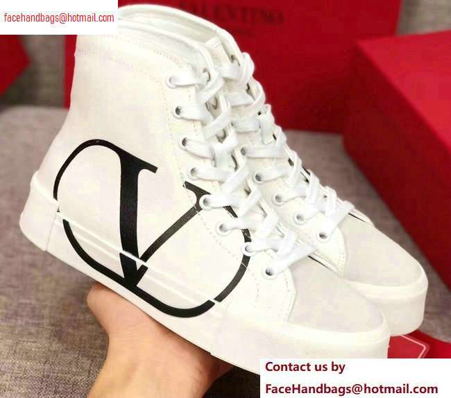 Valentino VLOGO Canvas Tricks High-top Sneakers White 2020