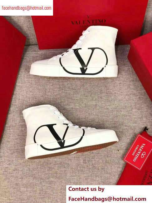 Valentino VLOGO Canvas Tricks High-top Sneakers White 2020