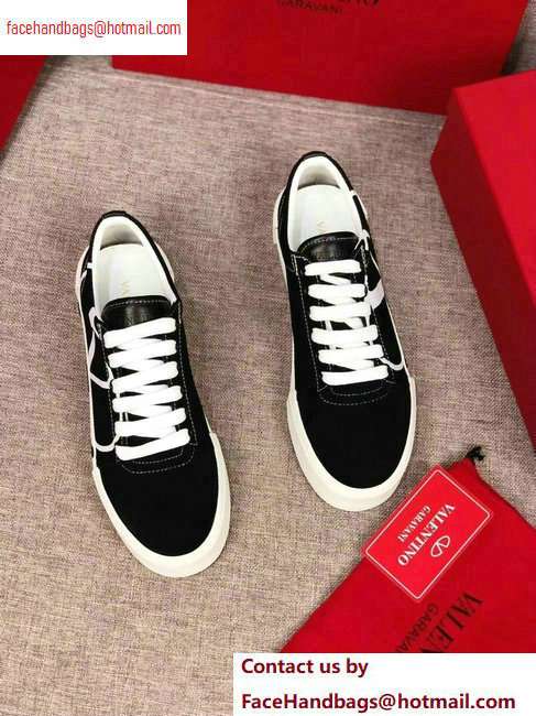 Valentino VLOGO Canvas Tricks Low-top Sneakers Black 2020 - Click Image to Close