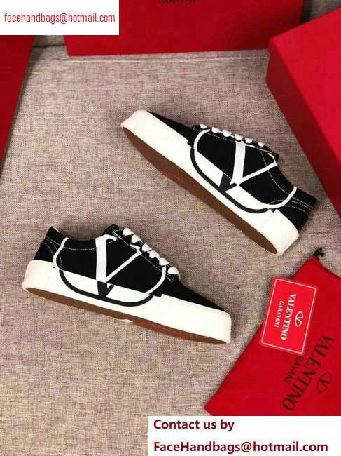Valentino VLOGO Canvas Tricks Low-top Sneakers Black 2020 - Click Image to Close