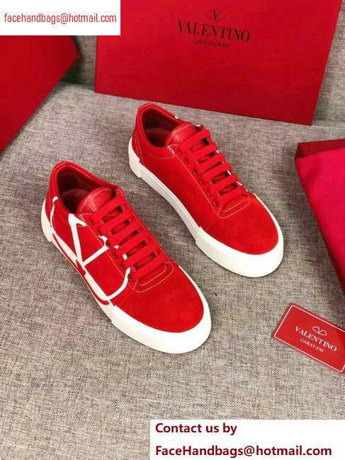 Valentino VLOGO Canvas Tricks Low-top Sneakers Red 2020 - Click Image to Close