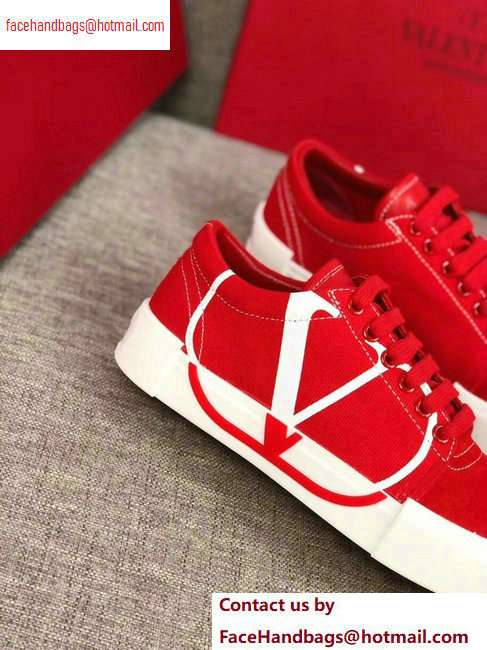 Valentino VLOGO Canvas Tricks Low-top Sneakers Red 2020 - Click Image to Close