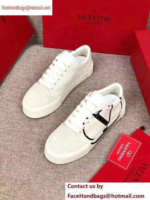 Valentino VLOGO Canvas Tricks Low-top Sneakers White 2020 - Click Image to Close