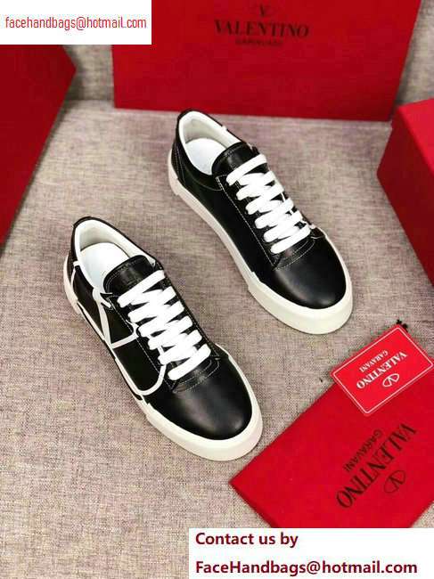 Valentino VLOGO Leather Tricks Low-top Sneakers Black 2020 - Click Image to Close