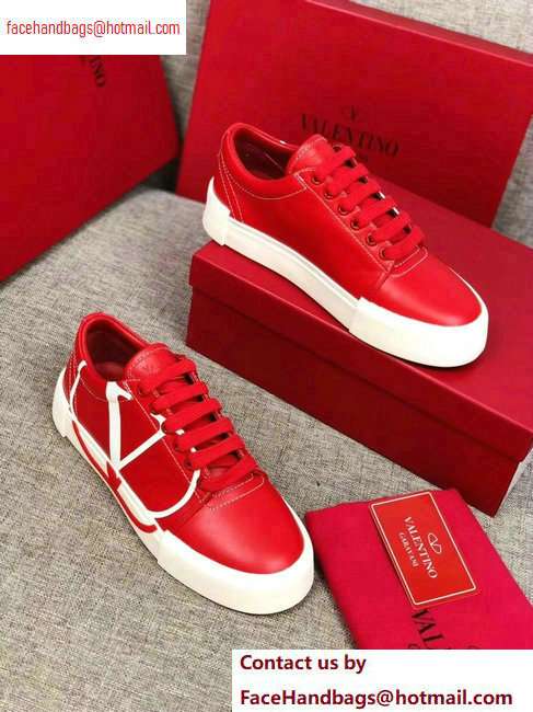Valentino VLOGO Leather Tricks Low-top Sneakers Red 2020