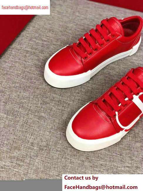 Valentino VLOGO Leather Tricks Low-top Sneakers Red 2020 - Click Image to Close