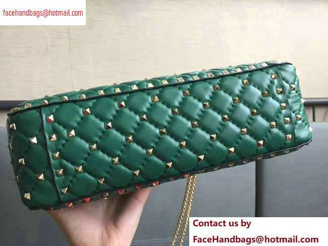 Valentino large Rockstud Spike Chain Bag 0123L Malachite 2020