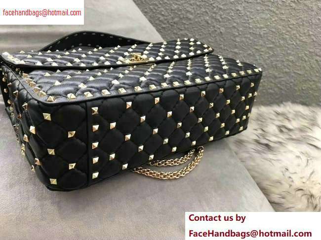 Valentino large Rockstud Spike Chain Bag 0123L black2020