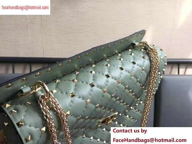Valentino large Rockstud Spike Chain Bag 0123L green2020