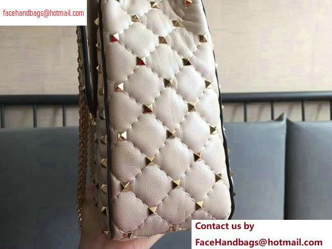 Valentino large Rockstud Spike Chain Bag 0123L off white2020 - Click Image to Close