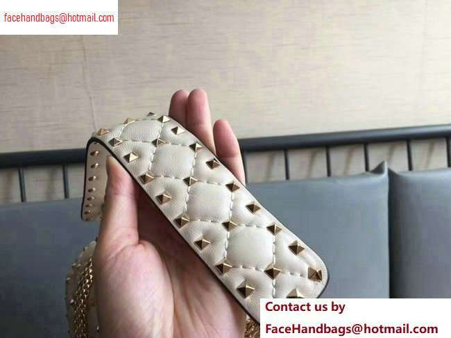 Valentino large Rockstud Spike Chain Bag 0123L off white2020