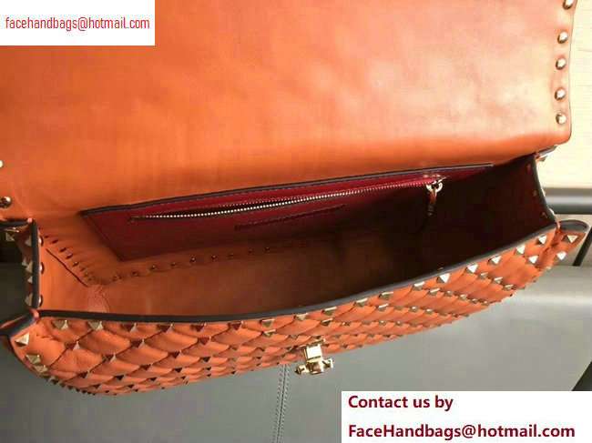 Valentino large Rockstud Spike Chain Bag 0123L orange 2020
