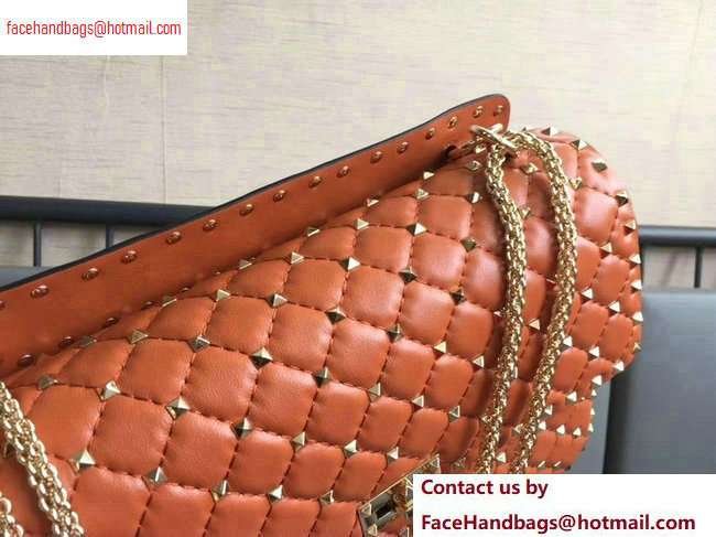 Valentino large Rockstud Spike Chain Bag 0123L orange 2020