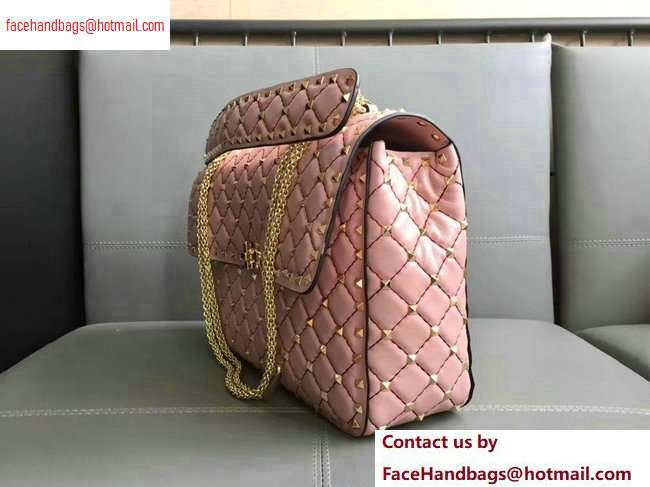 Valentino large Rockstud Spike Chain Bag 0123L pink 2020