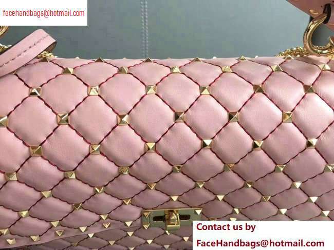 Valentino large Rockstud Spike Chain Bag 0123L pink 2020