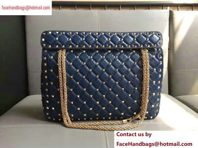 Valentino large Rockstud Spike Chain Bag 0123L royal blue2020