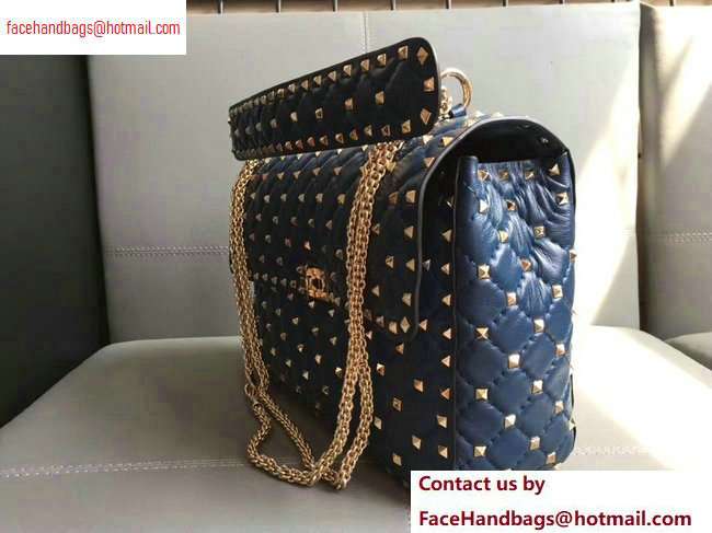 Valentino large Rockstud Spike Chain Bag 0123L royal blue2020