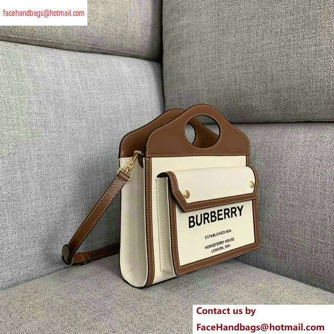 burberry Mini Two-tone Canvas and Leather Pocket Bag - Click Image to Close