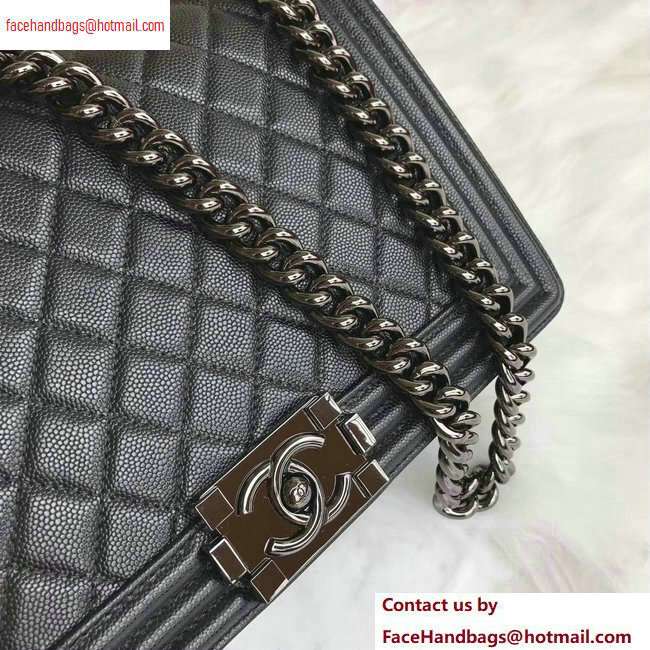 chanel new medium le boy bag black in caviar leather with black hardware - Click Image to Close