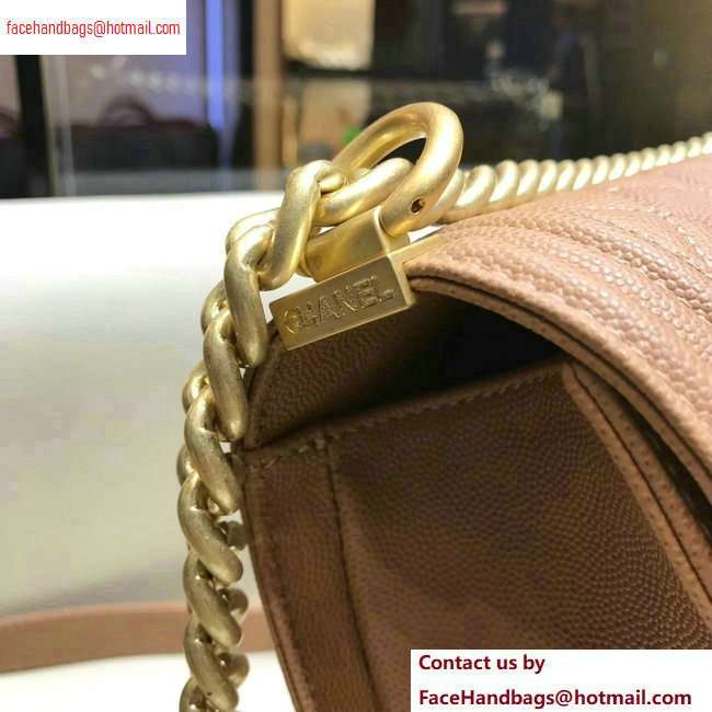 chanel new medium le boy bag nude pink in caviar leather with gold hardware - Click Image to Close