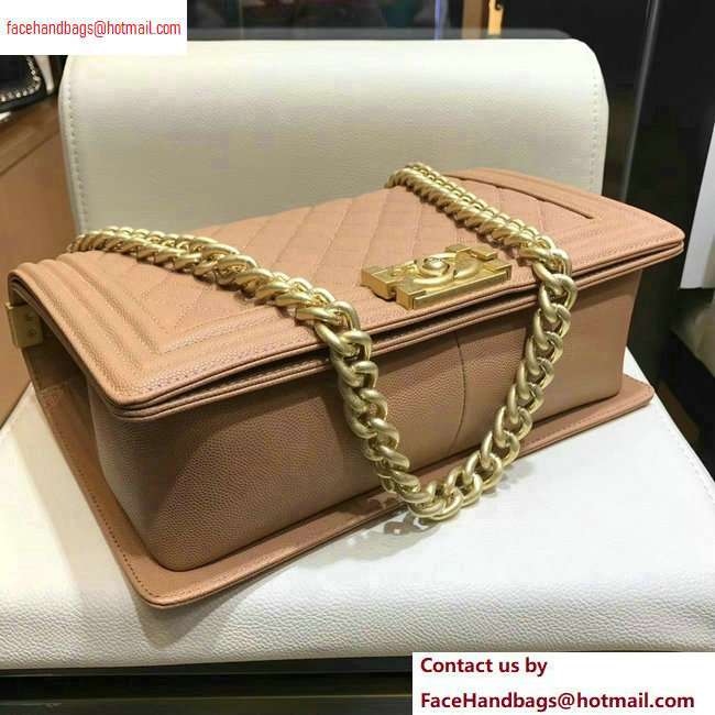 chanel new medium le boy bag nude pink in caviar leather with gold hardware