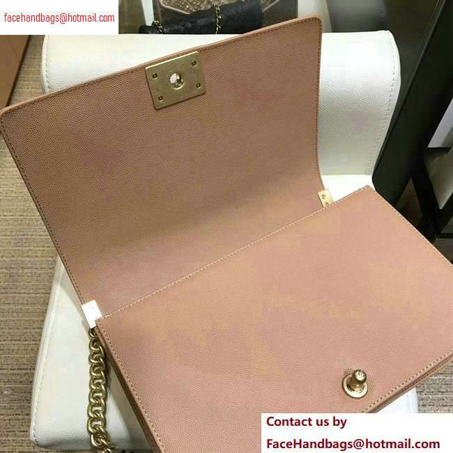 chanel new medium le boy bag nude pink in caviar leather with gold hardware - Click Image to Close