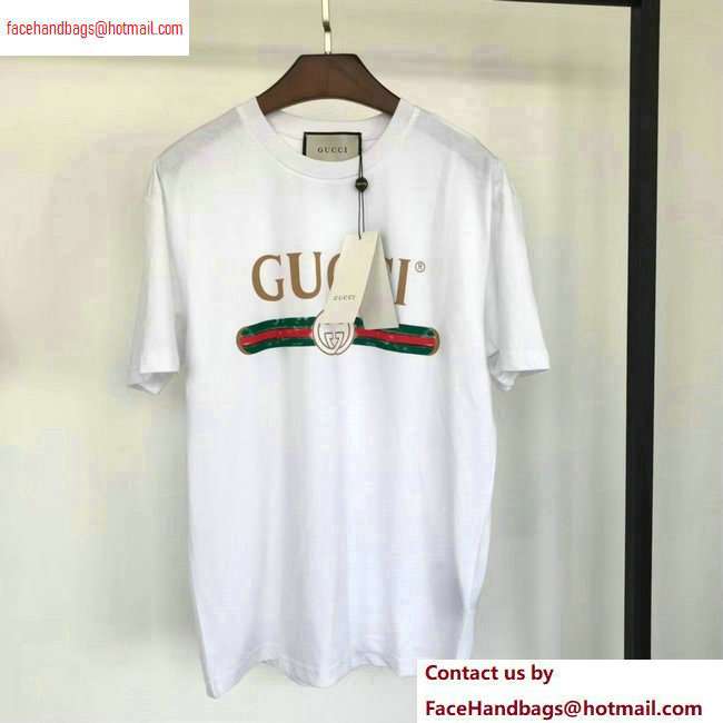 gucci Oversize T-shirt with Gucci logo white