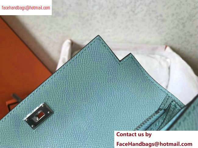 hermes kelly wallet in original epsom leather Macaron blue - Click Image to Close