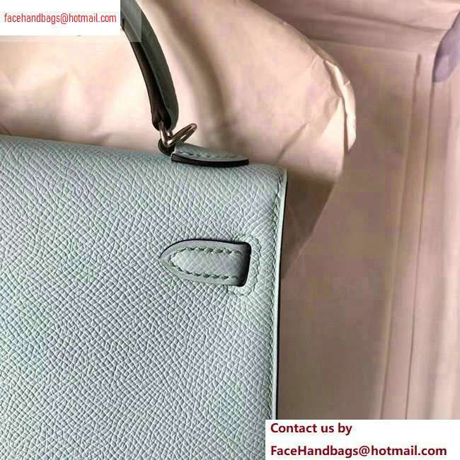 hermes mini kelly II in original epsom leather Macaron blue - Click Image to Close