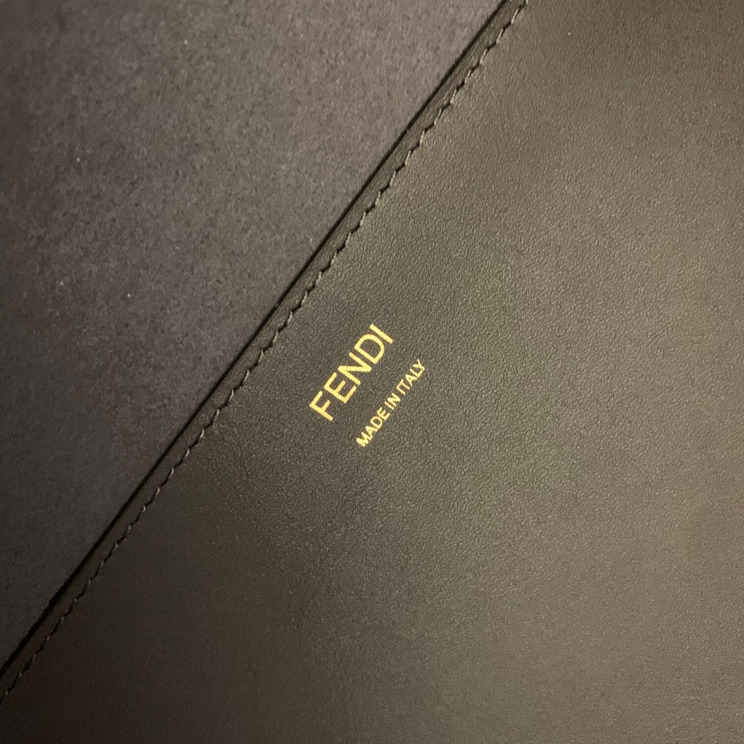 Fendi Leather Shopper Tote Bag Gray 2021