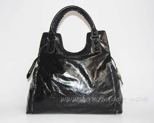 New Balenciaga 218383 Black Leather Handbag
