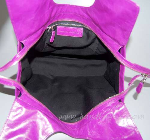 New Balenciaga 218383 Medium Purple Leather Handbag