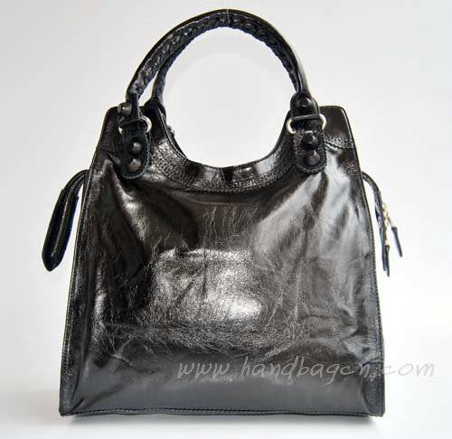Balenciaga 218384 Black Arena Giant Covered Folder Leather Bag
