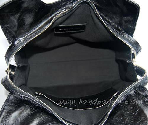 Balenciaga 218384 Black Arena Giant Covered Folder Leather Bag