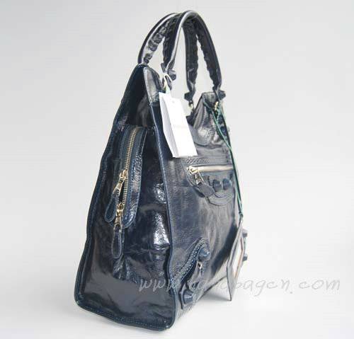 Balenciaga 218384 Navy Blue Arena Giant Covered Folder Leather Bag