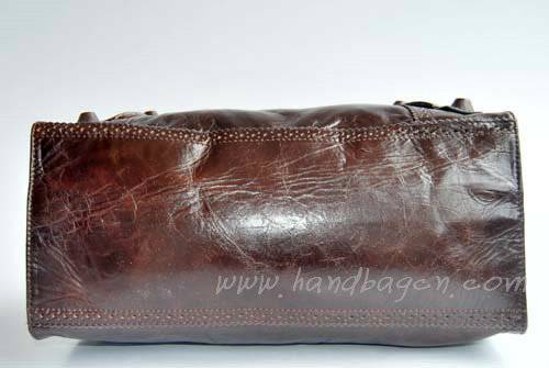 Balenciaga 218384 Dark Coffee Arena Giant Covered Folder Leather Bag