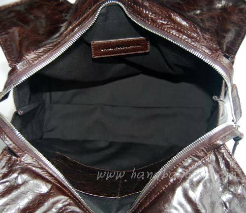 Balenciaga 218384 Dark Coffee Arena Giant Covered Folder Leather Bag