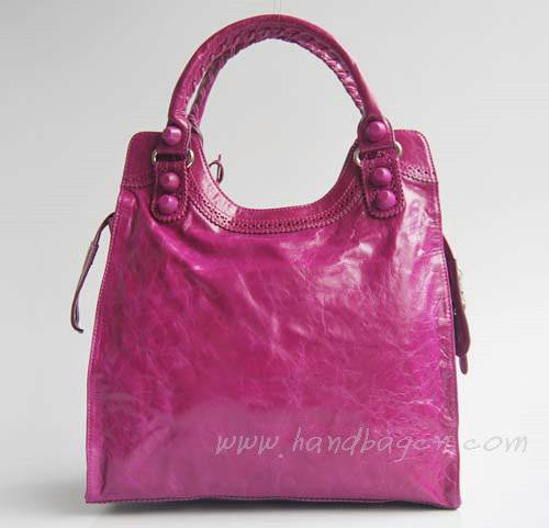 Balenciaga 218384 Violet Arena Giant Covered Folder Leather Bag